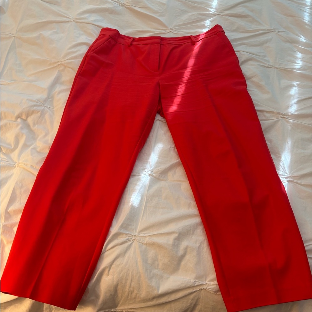 LOFT Red Ankle Length Pants